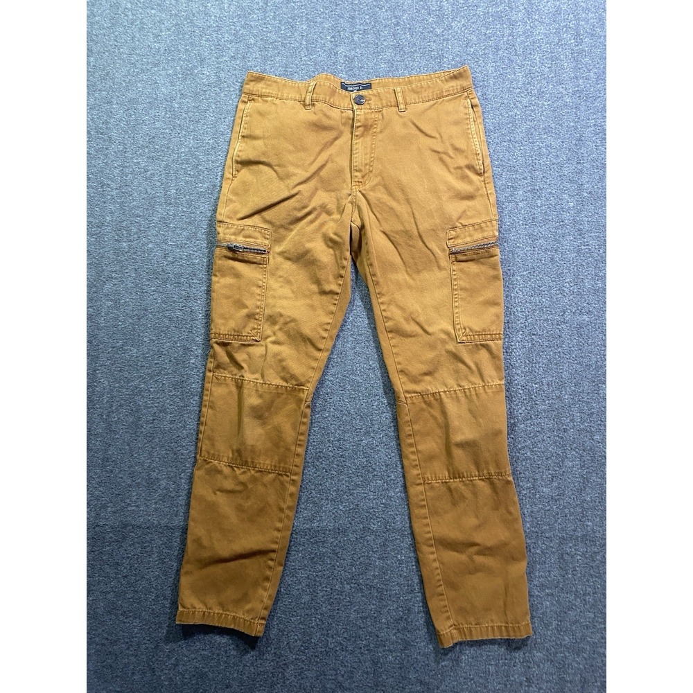 Forever 21 Mens Camo Cargo Chino Pants Mustard Gold Brown Size 32